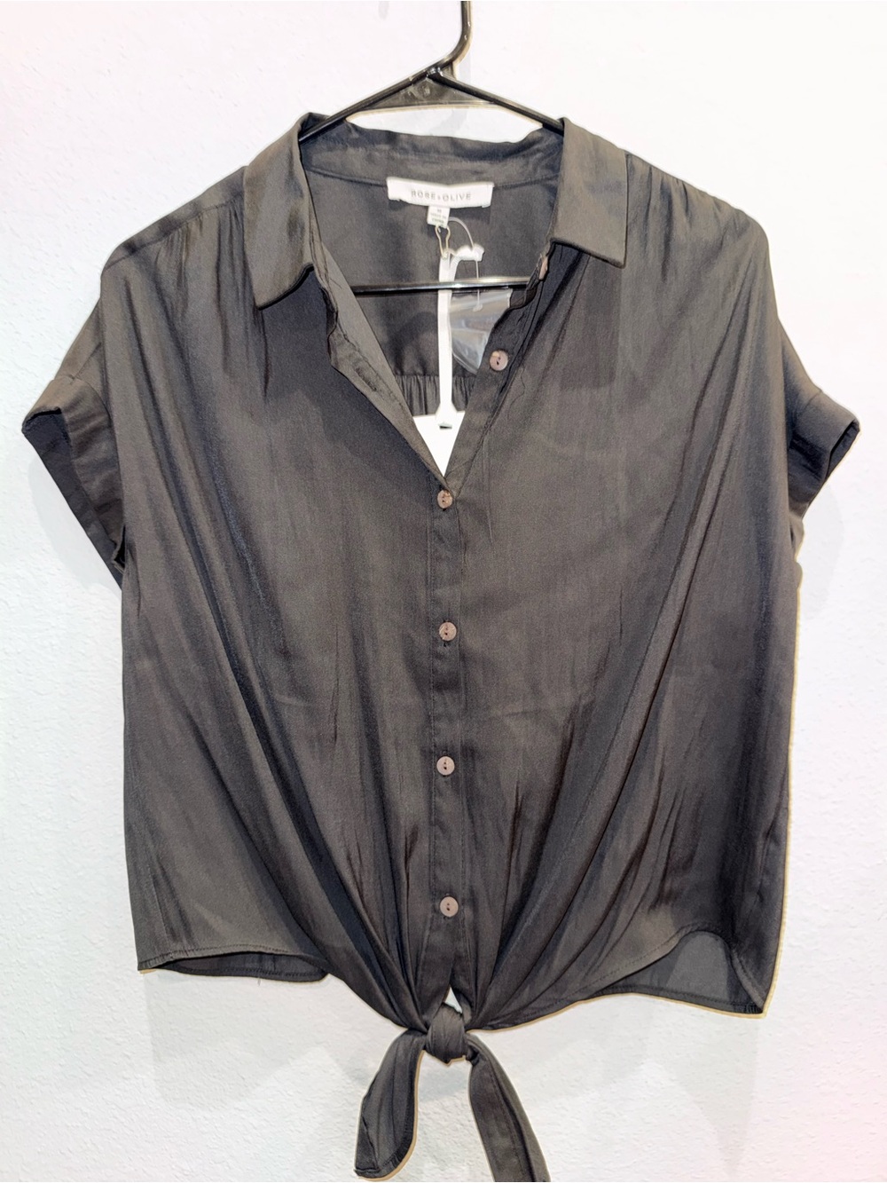 Rose & Olive Tie-Front Button Shirt